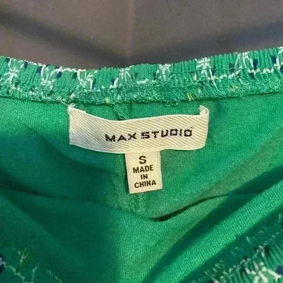 Max Studio women’s green print skirt elastic waist size small - Picture 7 of 11